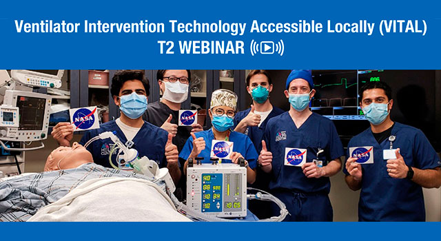 Photo of medical staff around the VITAL ventilator device